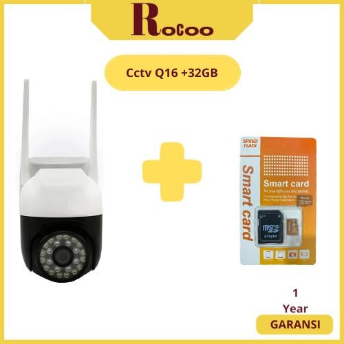 Rocoo Cctv Outdoor 2Antena Q16 + Memori SD Card V-gen 64GB 32GB