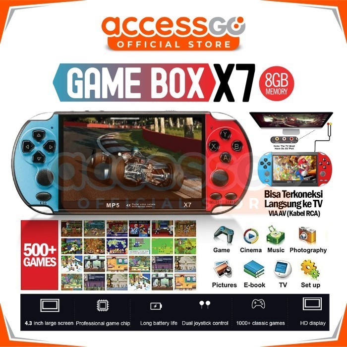 Seru- Gameboy X7 Enhanced Edition Game Box Psp X7 Handheld Console 5.000+ Games 4.3Inch Mp5