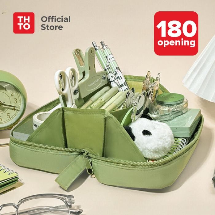 

ASLI THTO Tas Tempat Pensil Case Pouch Anak Sekolah Transparan Kapasitas Besar Stationery A079 READY