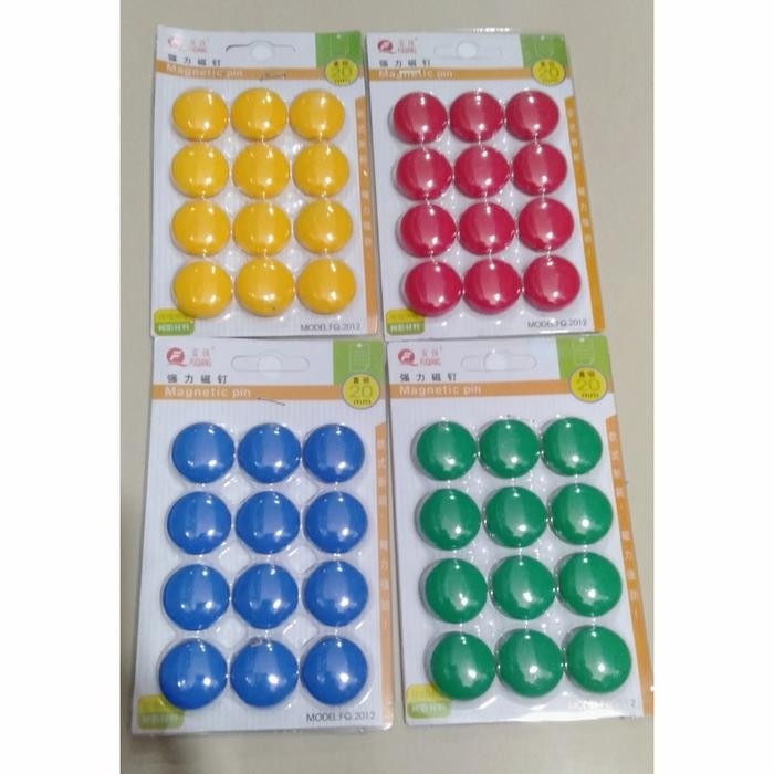 

Ready JT MAGNET PAPAN TULIS NAMA WARNA WARNI UKURAN 20MM. 2CM 1 PACK ISI 12 PCS