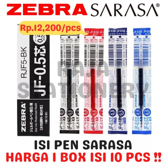 

Ready JT ZEBRA REFILL SARASA 0.5 0.7 ISI ULANG PEN SARASA HITAM BIRU [10PCS]