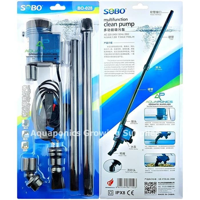 Pawretty- DISKON SOBO BO028 cleaner pump undergravel penyedot pembersih aquarium