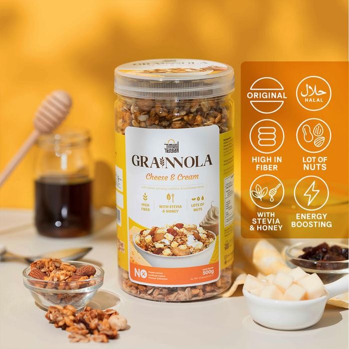 

Timur Tengah Grainnola Cheese & Cream 500 Gr Granola Cemilan Sehat Rendah Kalori