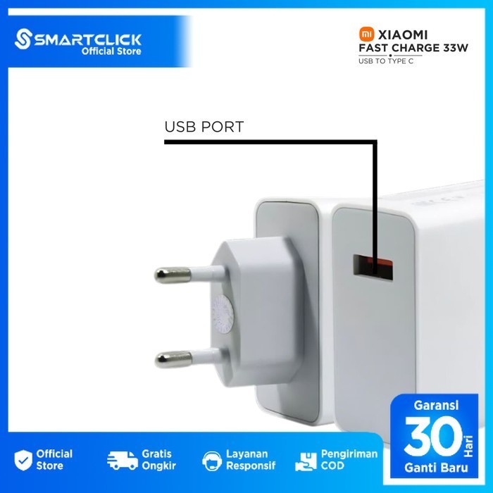 Charger Xiaomi Fast Charging 33W Type C Original 100%