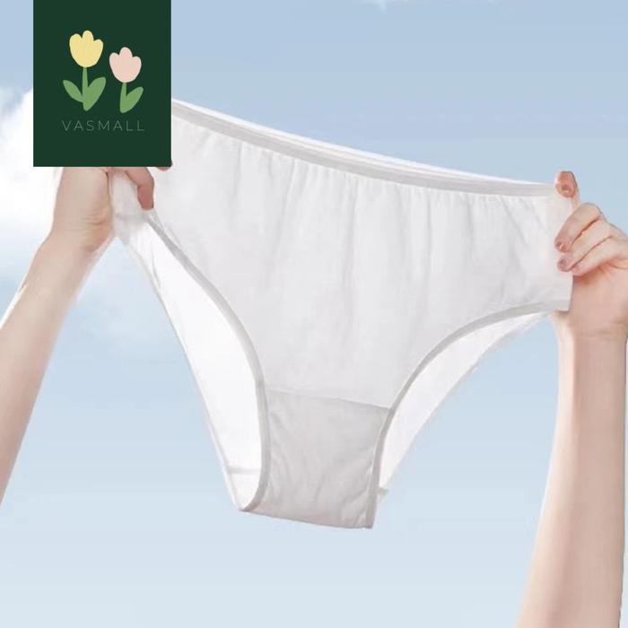 VASMALL - [ ISI 5 PCS ] CELANA DALAM SEKALI PAKAI WANITA ISI 5 PCS CELANA DALAM DISPOSABLE