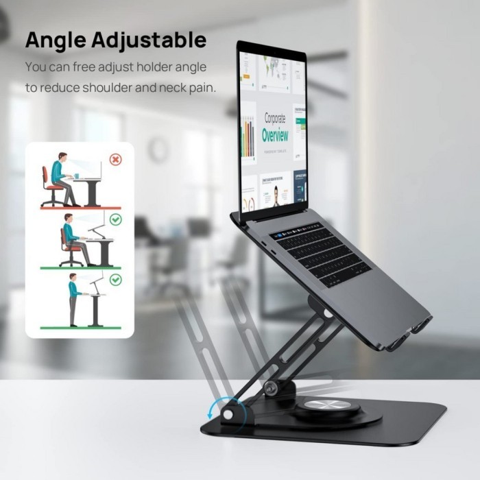 Universal Stand Laptop Aluminium 360 Rotating Alumunium For Laptop Macbook Asus Acer 11-17.3" Inch