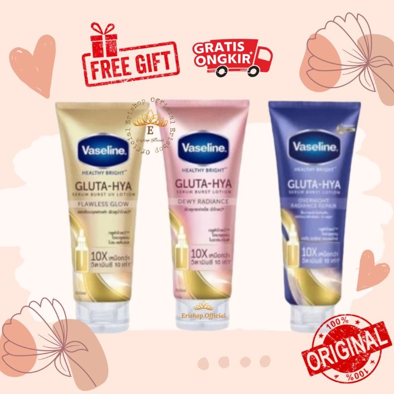 Ready selalu- Vaseline Healthy Bright Gluta-Hya Flawless Bright 200ml Vaseline Gluta Hya 330ml