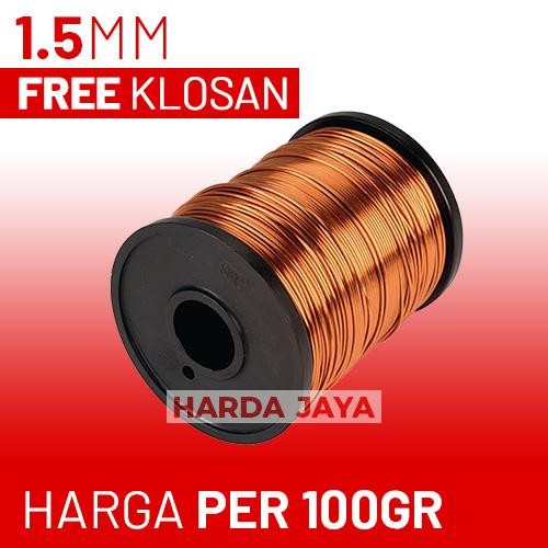 RideOn- KAWAT EMAIL TEMBAGA 1.5MM KILOAN, COPPER WIRE GULUNG DINAMO KG 1,5MM