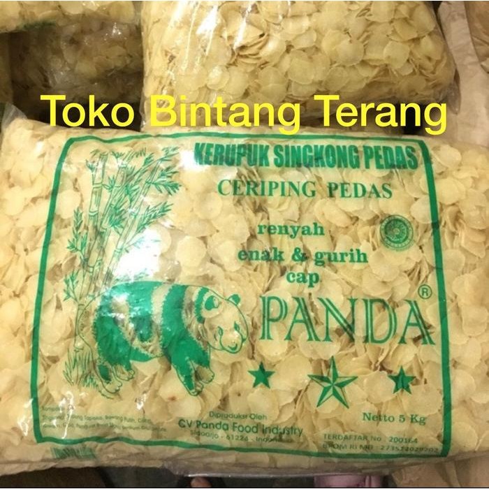 

Terlaris- Krupuk Singkong Pedas, Ceriping Pedas Cap Panda Netto: 5 Kg