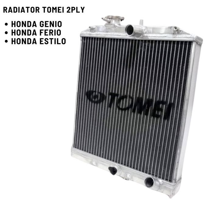 Radiator aluminium Automatic TOMEI 2PLY Honda estilo ferio genio civic eg ek manual mobil racing