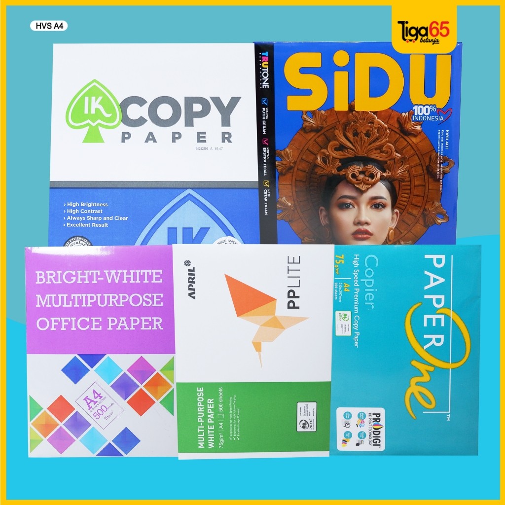 

Kertas Hvs A4 1 Rim / Kertas Print Fotocopy / Kertas Hvs Sidu Paper One Pp Lite Copy Paper / Kertas