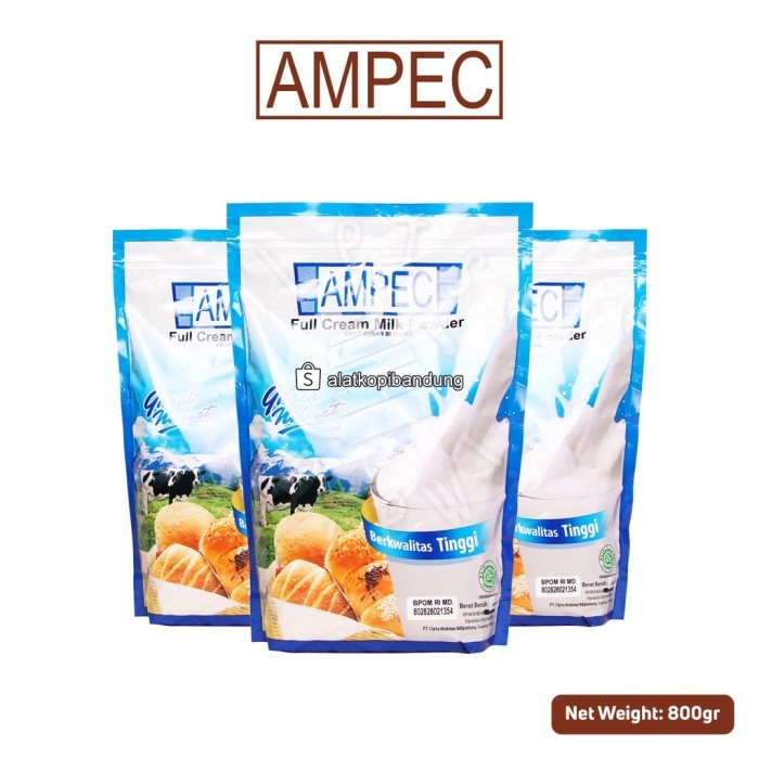 (Expert) Ampec Full Cream Milk Powder 800gr Susu Bubuk Ampec Plain 800 gr