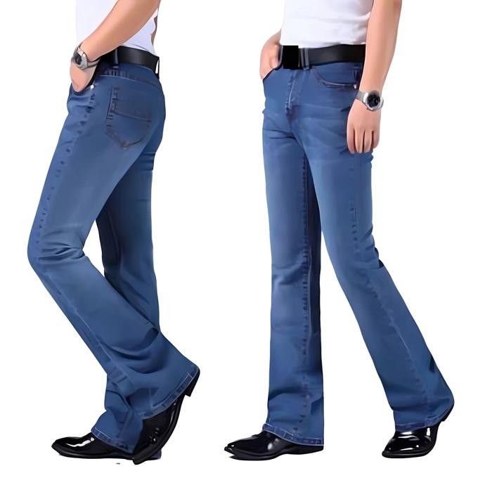 CELANA PANJANG CUTBRAY BOOTCUT PRIA WANITA CLANA JINS PANJANG HITAM ABU BIOBLIST DEWASA BIRU LANGIT