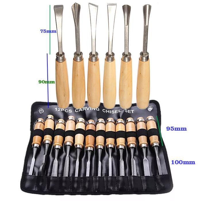 

Pahat Alat Ukir Kayu Round Flat Straight Gouge Wood Working Steel Set