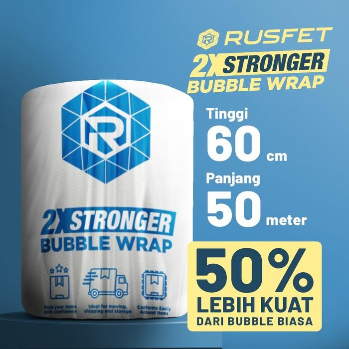 

Pesta- Bubble/Babel/Buble Wrap Bening Tebal Premium 60cm x 50m Bubble Rusfet