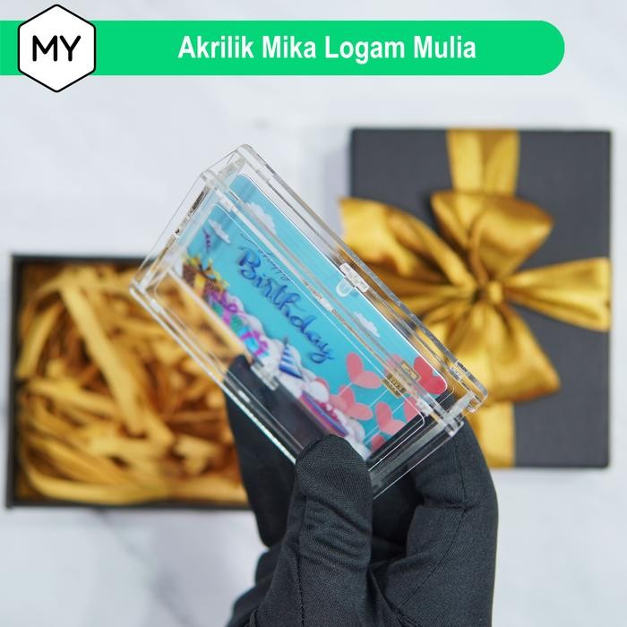 

Pesta- Kotak Box Akrilik Acrylic Bening Kartu LM Emas Antam Micro Gold