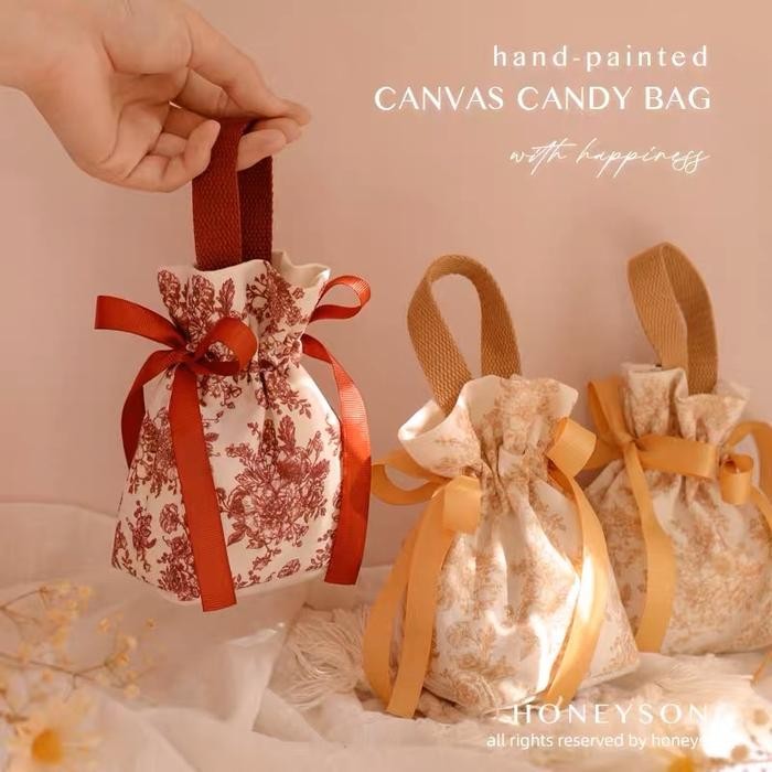 

Pesta- Tas canvas packing untuk imlek candy sangjit bonus gantungan shuangxi