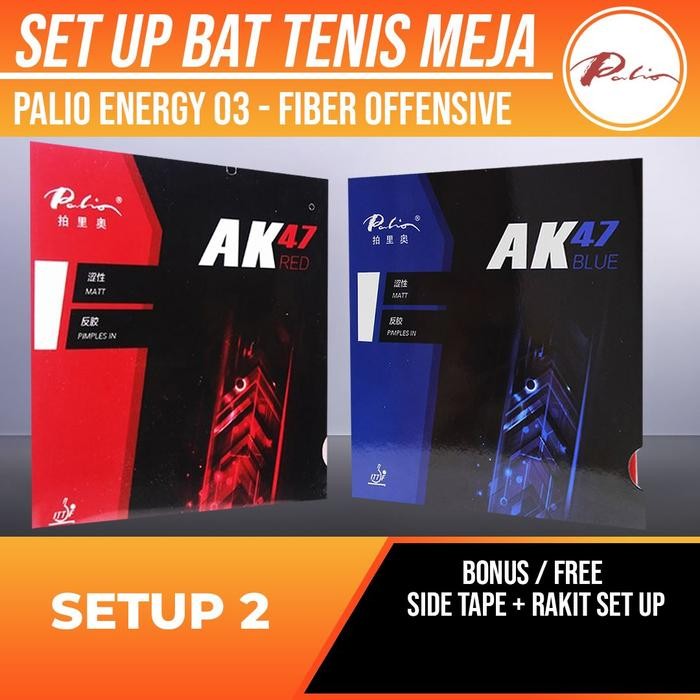 Paket Bat Pingpong Rakitan Palio Energy 03 Fiber Offensive Yinhe Palio