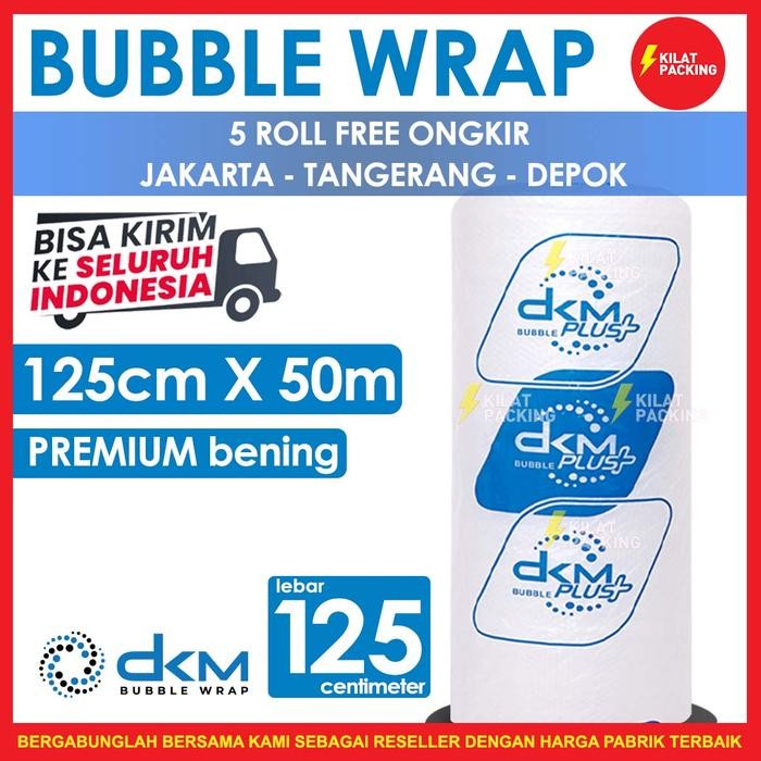 

gema.gemilang Bubble Wrap Bening Biru Murah Premium (OJOL) 125 CM x 50 M