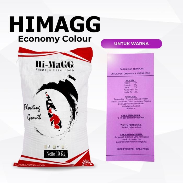 Himagg economy colour 10kg Pakan Koi / Pakan Ikan koi / Pelet Ikan koi / Pakan pelet ikan koi