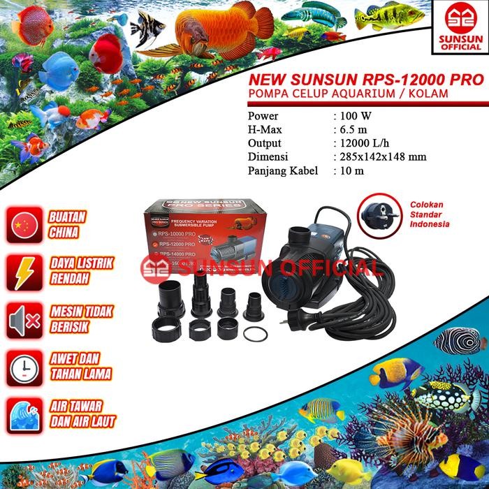 NEW SUNSUN RPS 12000/14000/16000 PRO Pompa Celup Kolam Aquarium
