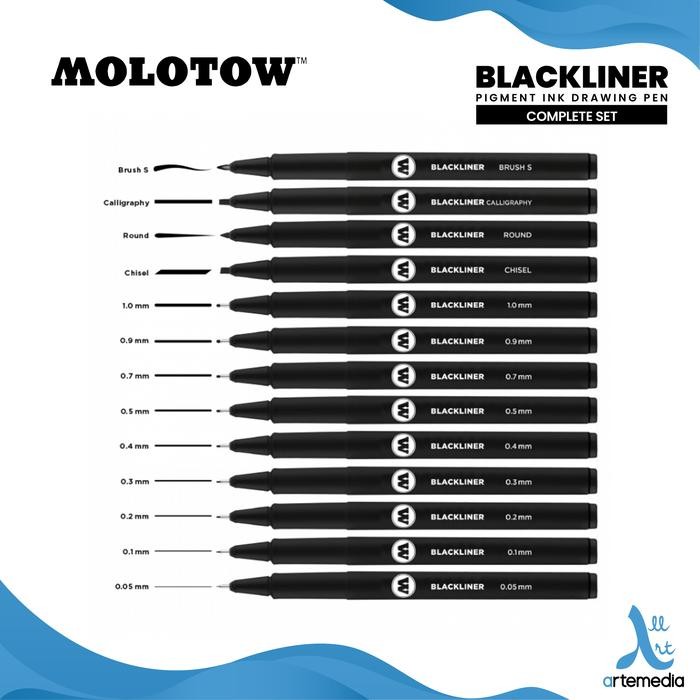 

MOLOTOW BLACKLINER DRAWING PEN SET PIGMENT INK