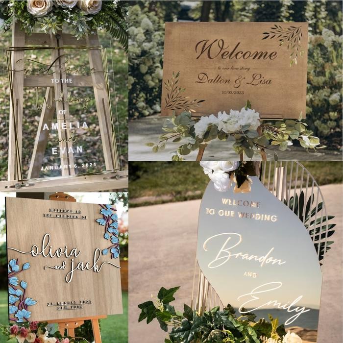 Welcome Sign Kayu / Dekorasi Lamaran Pernikahan / Wooden Sign / Wedding Sign / Ucapan Selamat Datang