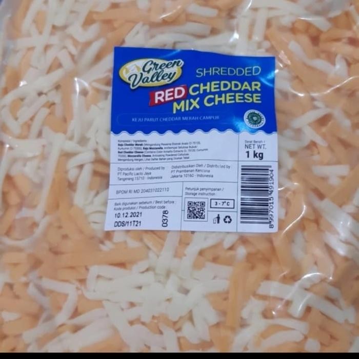 

BARANG TERLARIS Keju Red Cheddar Mix Green Valley 1kg