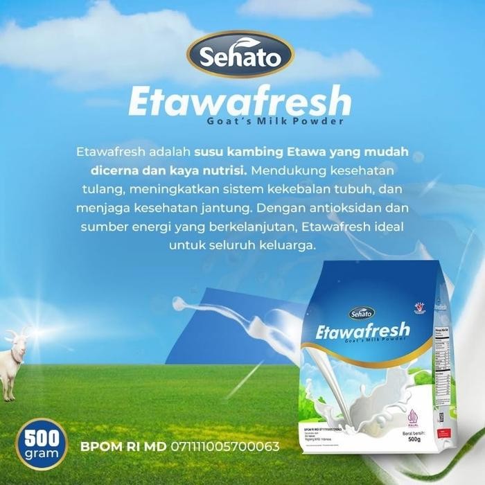 

BARANG TERLARIS Susu Kambing Etawa Bubuk Sehato 500gr BPOM MD 071111005700063 - Sugar, Dairy,