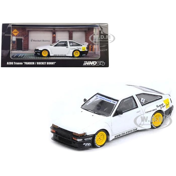 IN64-AE86P-WHI Inno64 Toyota Corolla AE86 Trueno White Pandem Rocket Bunny Diecast