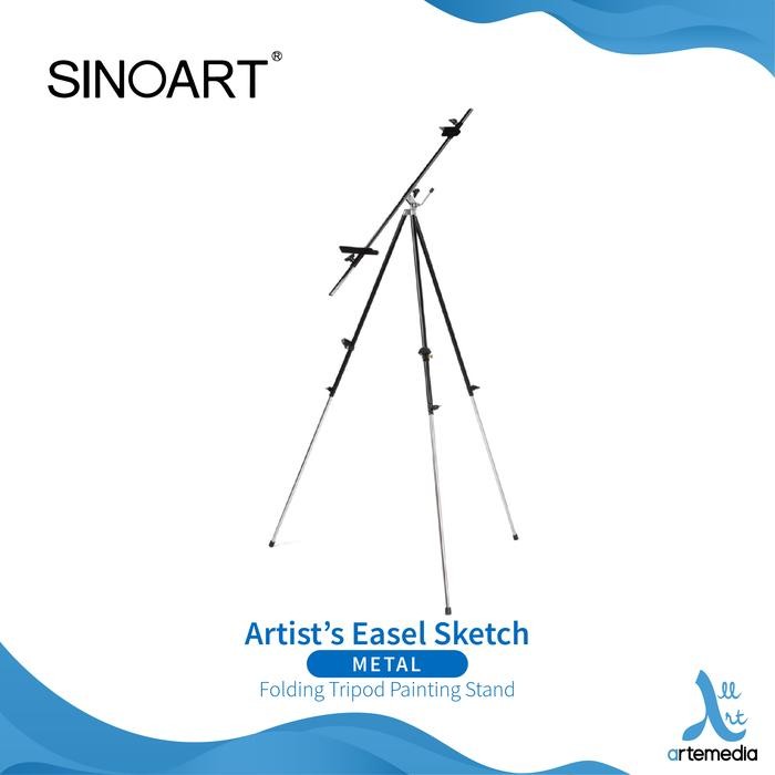 

Easel Lukis Sinoart Artists Sketch Metal Folding Tripod Painting Stand