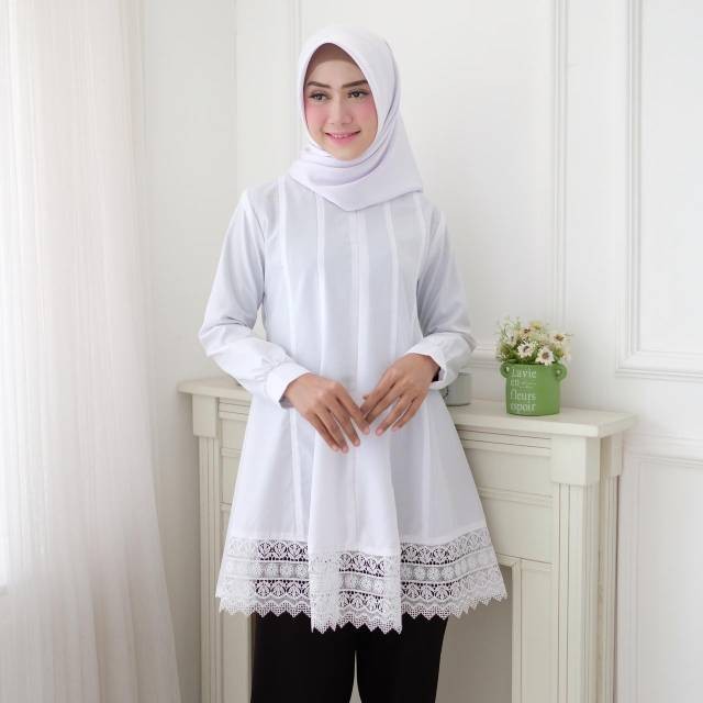 [ COD ] VANIA TUNIK BAJU PUTIH WANITA / ATASAN PUTIH TUNIK/ ATASAN PUTIH / BAJU WANITA