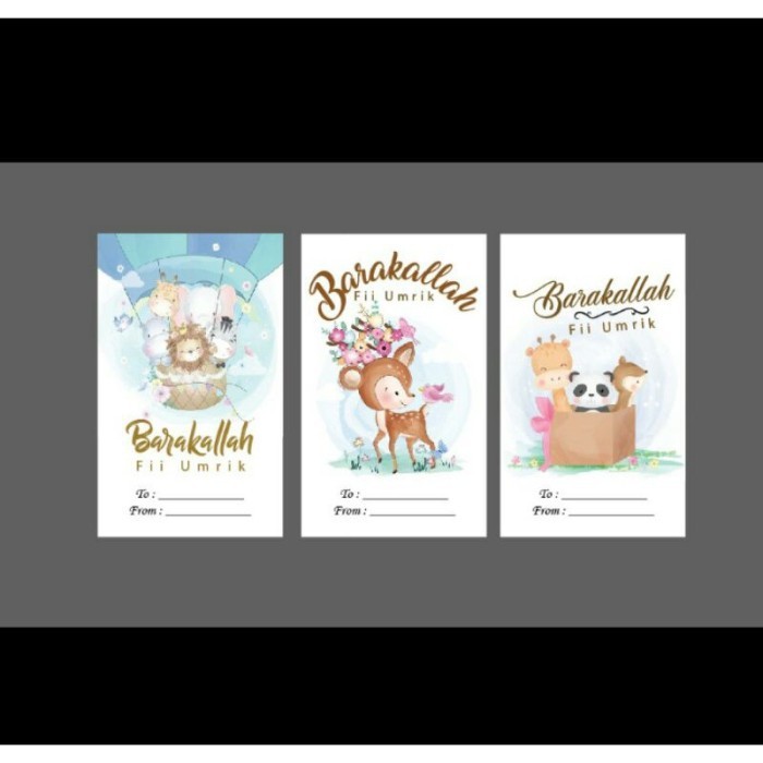 Terlaris kartu ucapan barakallah fii umrik 25 pcs mix 3 motif