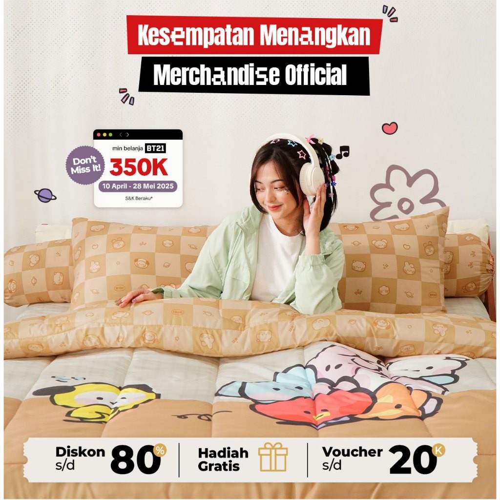 Kintakun Home BT21 minini Keset Serbaguna Anti Slip Doormat Persegi 40x60 cm KOYA RJ SHOOKY MANG