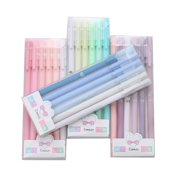 

Gannise 6pcs Pena Pen Pulpen Gel Warna Pastel Estetik Aesthetic GN-ST0053