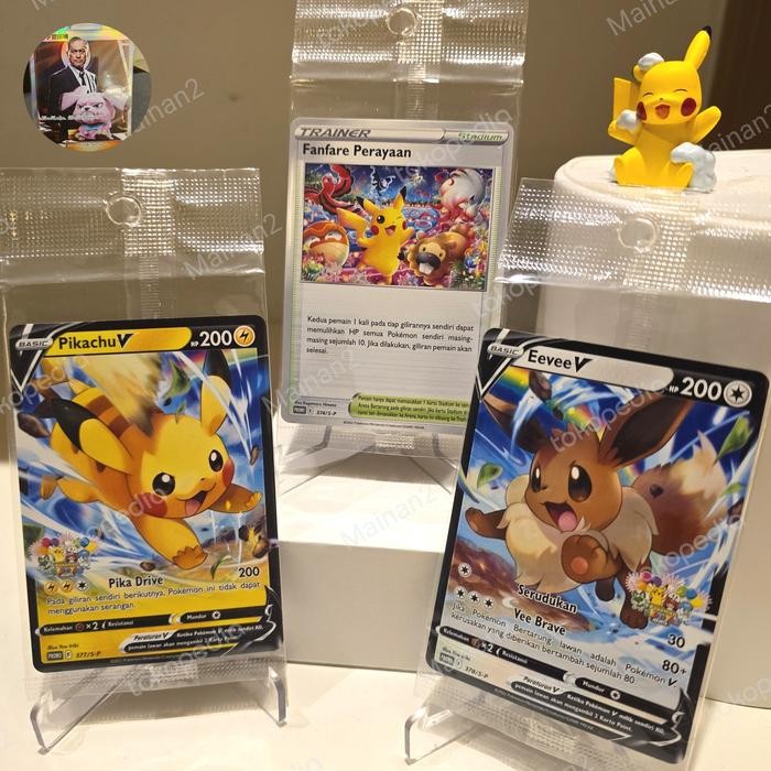 Pikachu V Eevee v Fanfare Perayaan kartu promo pokemon festival