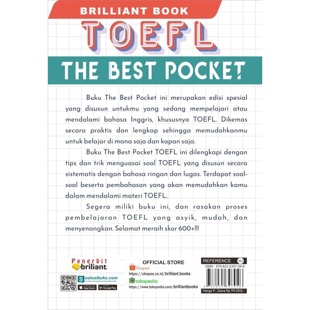 

Buku Mizan [Brilliant] Persiapan Tes Toefl The Best Pocket Toefl