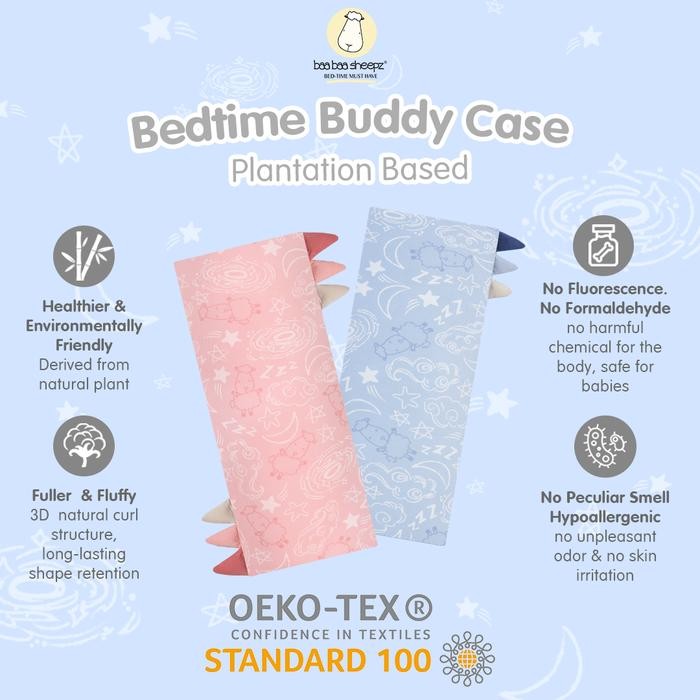 BabyCare- Baabaasheepz Bedtime Buddy Pillow Case Size Small Sarung Bedtime Buddy Classic Grey