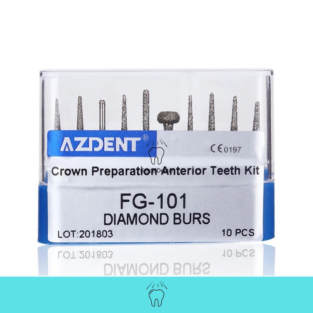 Bur Preparasi Mahkota Gigi Crown Preparation Anterior Teeth Kit