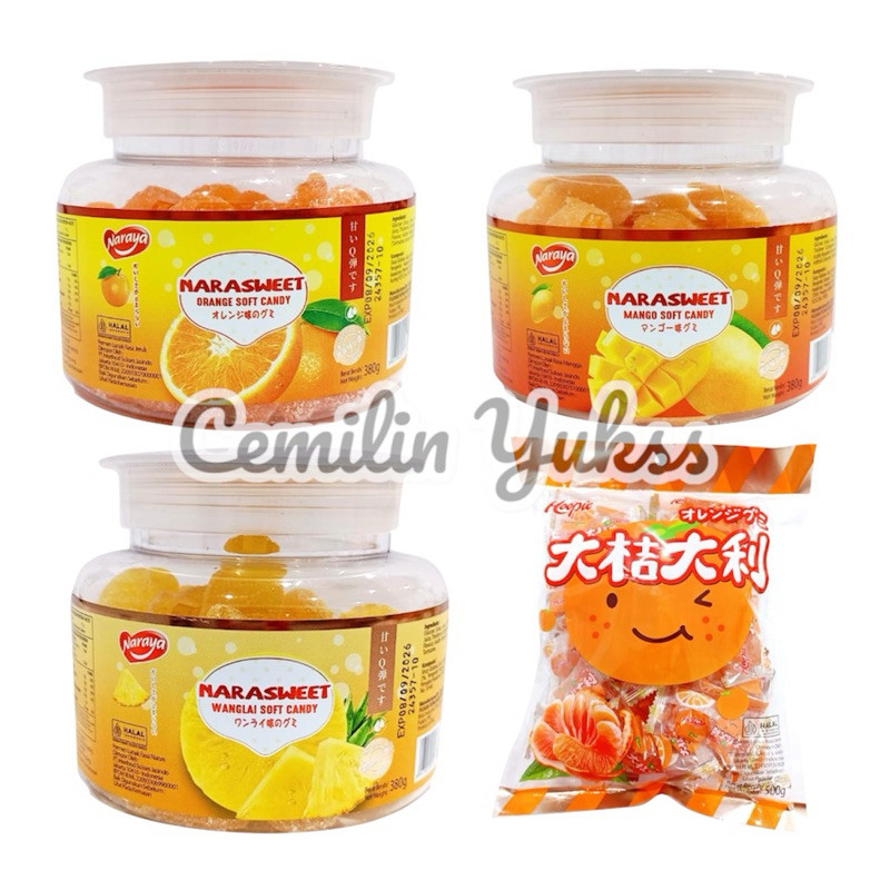 

Naraya Narasweet Soft Candy 380g (Jar) Permen Lunak Rasa Jeruk Mangga Nanas Naraya Orange Candy