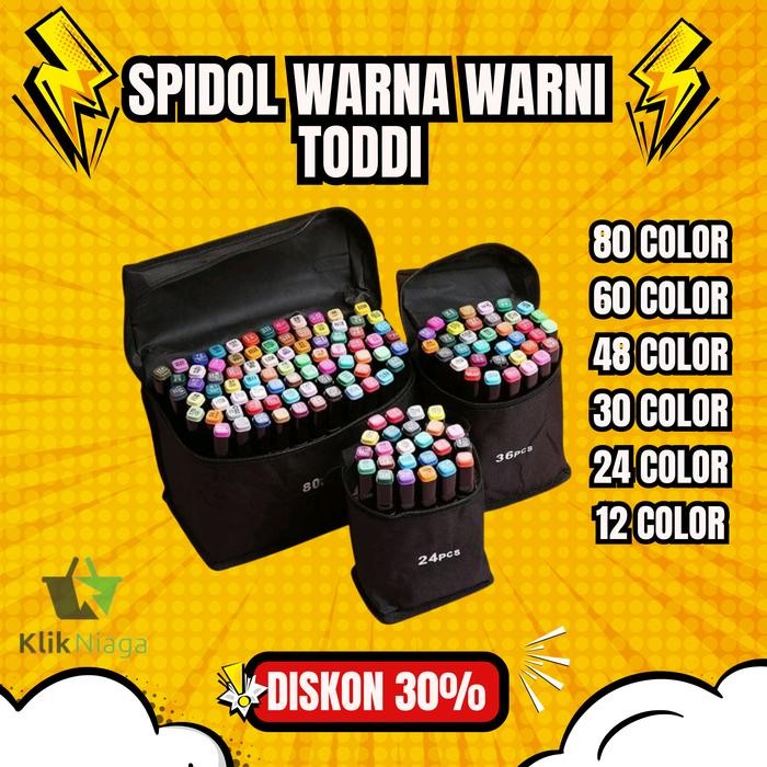 

Spidol Warna Warni 1 Set Dual Side Fine Art Brush Pen Art Sketch Marker Isi 80/60/48/30/24/12 Color