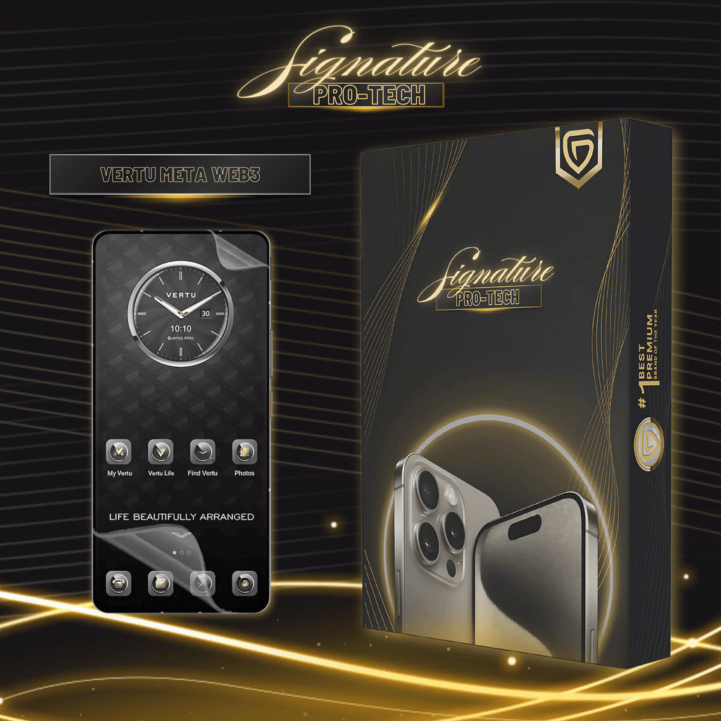 GETSO SIGNATURE PRO-TECH - Premium Anti-Scratch Protector for Vertu Meta Web3 / Screen Guard Case Fr