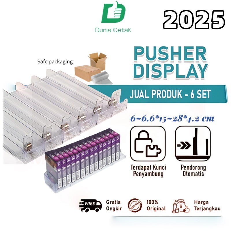 [cod]free safe packing Pusher Rokok 6 in1 / Tempat Rokok / Rak Rokok Akrilik/Ukuran: Panjang 15-28cm