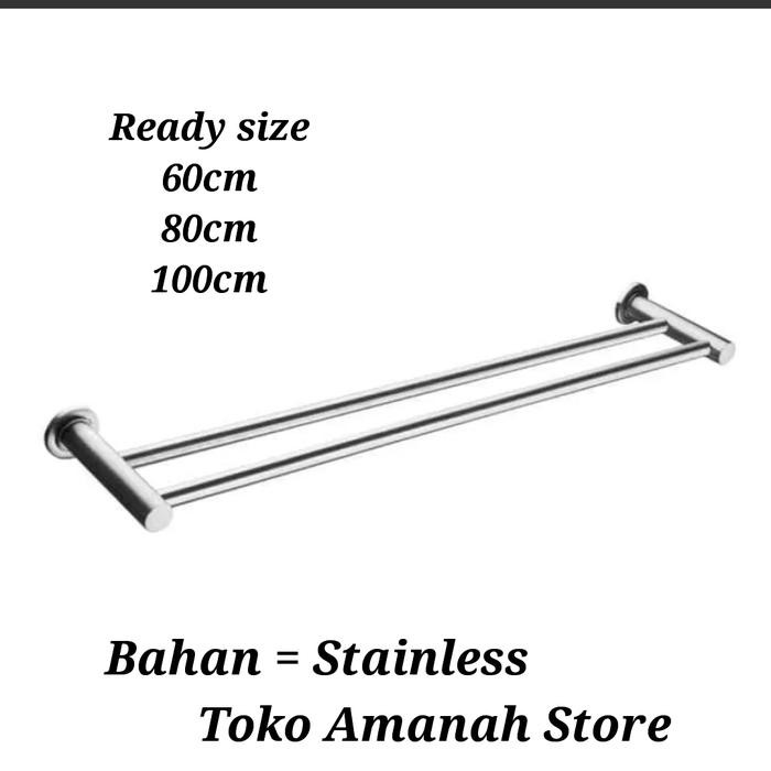 PREMIUM Ready 100cm 80cm 60cm Gantungan Handuk Rak handuk stainless
