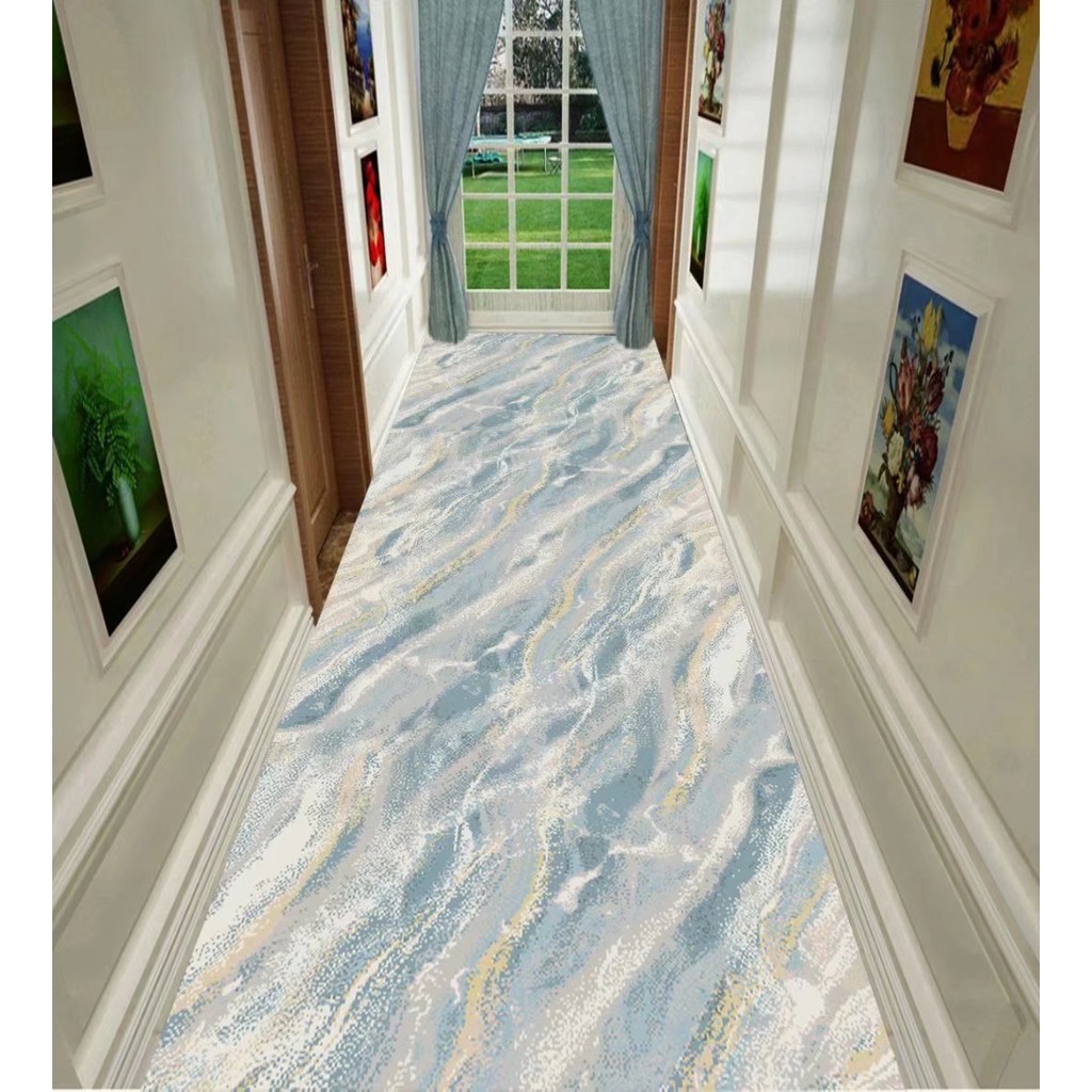 Karpet Koridor Dekorasi Lorong Pelari Lorong Panjang Nordic Karpet Pintu Masuk Dapat Dicuci Karpet L