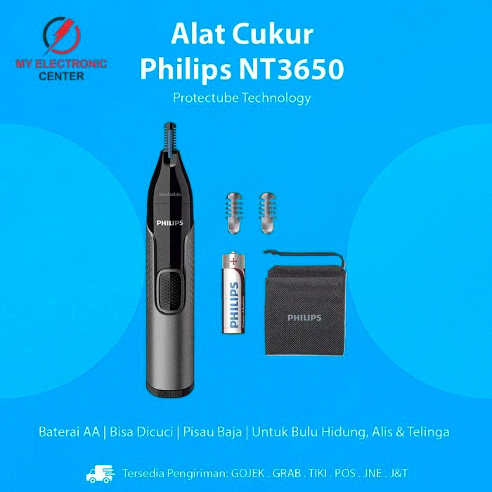 PREMIUM Mesin Cukur Bulu Hidung Alis Philips NT3650 Alat Pencukur Elektrik