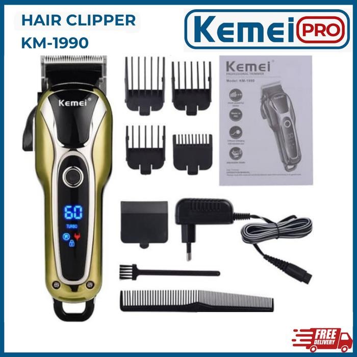 PREMIUM KEMEI 1990 Alat Cukur Turbo Kemei 1990 Clipper Kemei KM-1990 Cukruan Rambut Kemei KM1990