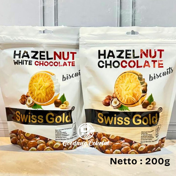 

Swiss Gold Hazelnut Biscuit Biskuit Hazelnut Milk White Chocolate 200g