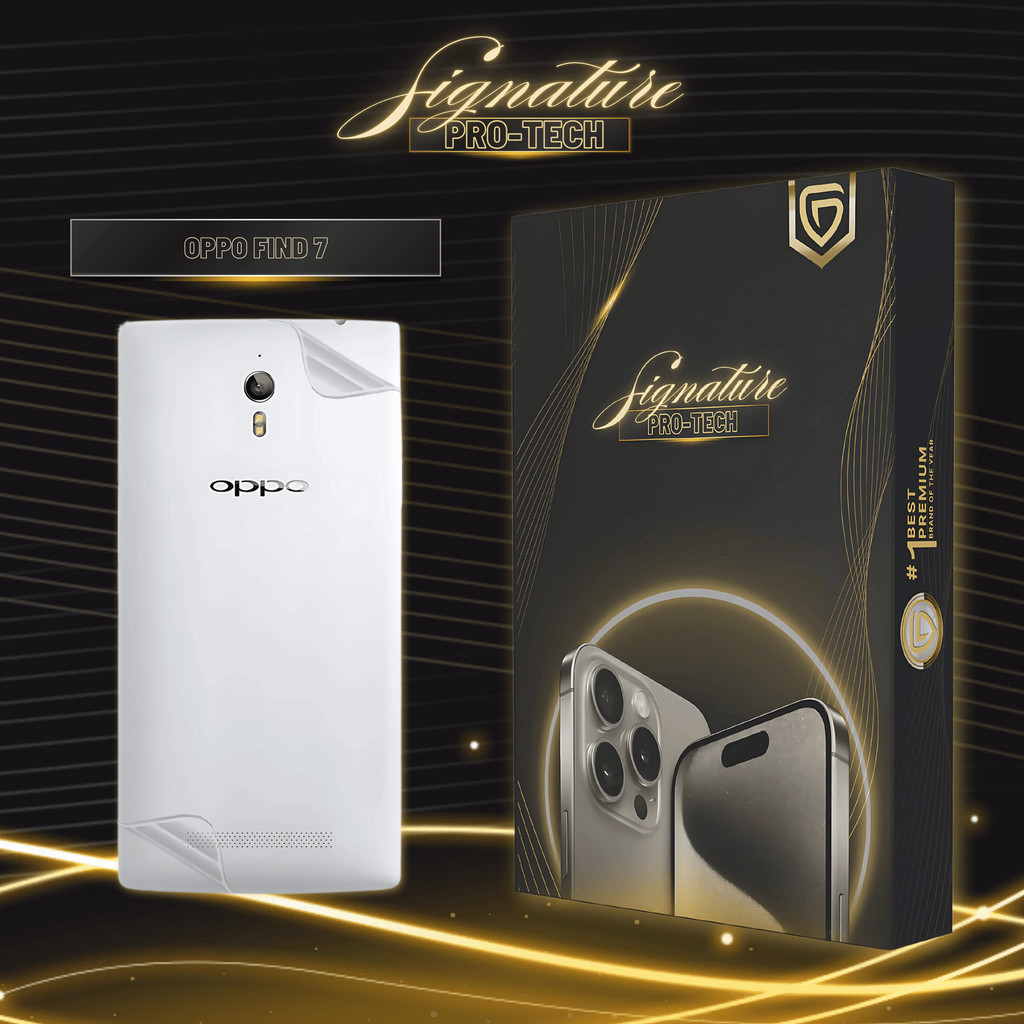 UniPhon SIGNATURE PRO-TECH - Premium Anti-Scratch Protector for Oppo Find 7 / Back Cover Guard Case 