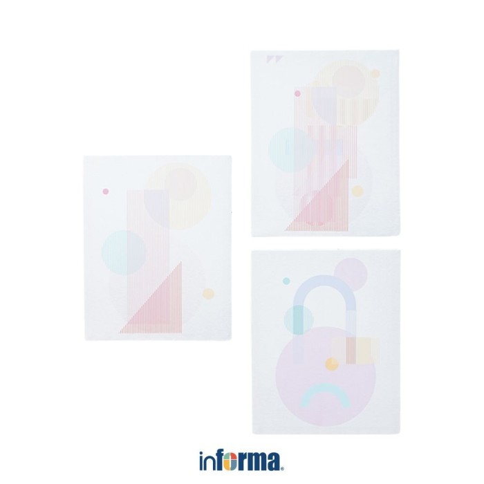 Terlaris Informa 40X50 cm Set 3 Pcs Hiasan Dinding Kanvas Print Shape X27 Wall Art Decoration